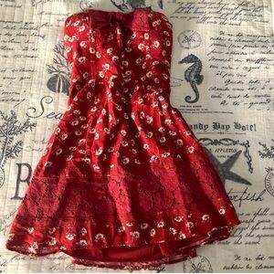 Red Strapless Sundress